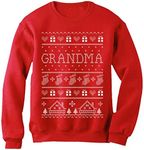 Tstars - Grandma Ugly Christmas Sweater Funny Xmas Gift Women Sweatshirt Medium Red