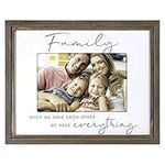 Malden International Designs 4x6 Family Script Sentiments Picture Frame Family When We Have Each Other We Have Everything White MDF Wood Frame Raised Brown Outer Wood Moulding