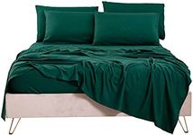 Bedlifes King Sheet Set- Cooling Sheets-Ultra Soft-Silky-Breathable-Deep Pocket- 1800 Series Bedding Set Microfiber- Green Bed Sheets King Size 6 Pieces