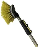 DOCA Floor Scrub Brush with Long Handle - 5-12 Ft Extension Pole (18+ Ft Reach) - Outdoor Broom - Car Wash Brush with Long Handle Also for House Siding, Deck, Patio & More