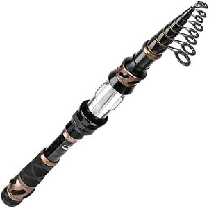 PLUSINNO Fishing Rod and Reel Combos, Toray 24-Ton Carbon Matrix Telescopic Fishing Rod, 12 +1 Shielded Bearings Stainless Steel BB Spinning Reel