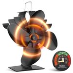 Wood Stove Fan for Buddy Heater,Heat Powered Fireplace Fan with Bracket for Mr Heater Propane Log Burner Wood Burning Stove Accessory Non Electric for Camping Outdoor Indoor Use