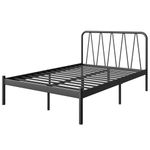 Novilla 36cm Metal King Size Bed Frame, Platform Bed Frame with Headboard, Steel Slat Support, Mattress Foundation, Easy Assembly, Underbed Storage Space 150x200cm, Black