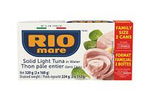 Rio Mare - Solid Light Tuna in Water, Canned Tuna, High in Protein, 160g 2 Count