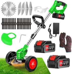 Tucssarg Cordless Weed Wacker Battery Powered Electric 21V 4.0Ah,Weed Wacker Battery Operated Grass Trimmer/Lawn Edger/Mower/Brush Cutter, Weeder Tool for Lawn Garden Pruning/Trimming