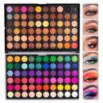 LaRoc Fusions 120 Colours Eyeshadow Palette Makeup Set | Pigmented Shimmer Matte, Glitter and Metallic Eyeshadow Set Makeup Palette | Nude Shades Eye Shadow Set