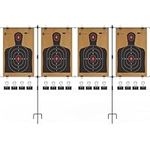 KNINE OUTDOORS Adjustable Shooting Target Stand, Paper Target Stand with 8 Metal Clips for Shooting Range, Adjustable Range from 3.2 to 26.0 Inches, 2 Packs