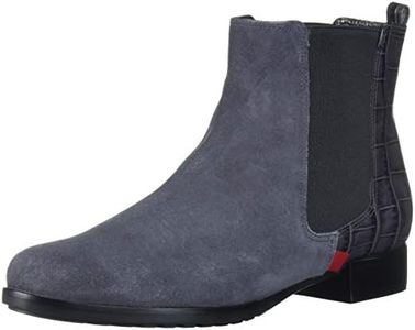 Marc Joseph New York Women's Leather Made in Brazil Ankle Bootie Boot, Grey suede/crocodile, 5.5 M US