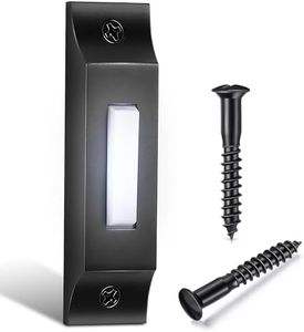 Enhon LED Lighted Doorbell Button, Solid and Sleek Metal Wall Mounted Door Bell Push Buttons for Home, Universal Garage Door Opener Switch (Matte Black)