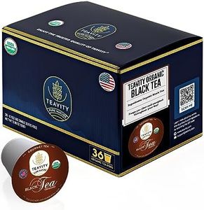 Organic Black Tea Pods for Keurig - Naturally Caffeinated Tea for KCup - Premium Unsweetened Black Tea for Hot Tea Brewing or Iced Tea by Teavity (36 Tea Pods)