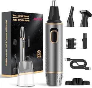AREYZIN Nose Hair Trimmer for Men Rechargeable 3-in-1 Versatile Nose Trimmer Professional Painless Hair Trimmer for Ear Beard Facial Pubic Trimmer for Men, Wet or Dry Use,Dual Edge Blades