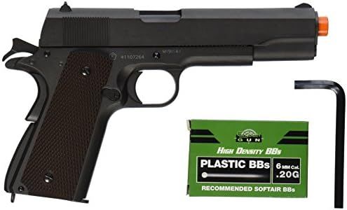 Soft AIR USA Colt 100th Anniversary 1911 Full Metal CO2 Airsoft Pistol with Blowback and Adjustable Hop-Up, Grey, 345 FPS