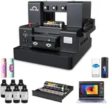 RAINBOWDGT UV Printer Machine with Computer XP600 A3 Multifunction Flatbed Printers with Bottle Holder for Acrylic Metal Golf Bottle Phone Case and More