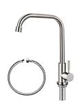 Cold Only Water Tap Single Hole Kitchen Sink Faucet SUS304 Stainless Steel Brushed Nickel