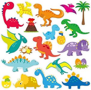 20 PCS Dinosaur Thick Gel Clings Dinosaurs Window Gel Clings Decals Stickers for Kids Toddlers and Adults Home Window Classroom Nursery Summer Dinosaurs Party Supplies Decorations
