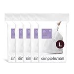 simplehuman Code L Custom Fit Drawstring Garbage Bags in Dispenser Packs, 18 Liter / 4.7 Gallon, White – 100 Liners