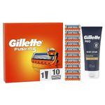 Gillette Fusion5 Razor Refills for Men, 10 Razor Blade Refills + PRO Shaving Cream 175ml