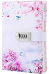 ZXHQ Diary with Lock for Girls and Women, Secret Lock Journal with Exquisite Pattern Design, Refillable Faux Leather Journal Writing Notebook, Size A5(8.5 × 5.9 Inch)