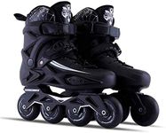 Adult Roller Skates, Outdoor Black Professional Inline Skates Roller Skates, Comfy Freestyle Rollerblades,42 Eu/9 Us/8 Uk/26cm Jp