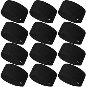 Hicarer 12 Pcs Chef Hat for Women Men Adjustable Unisex Sushi Beanie Chef Mesh Top Skull Cap Kitchen Cooking Food Cap(Black)