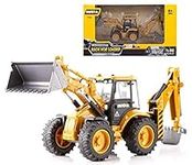 Gemini&Genius Back Hoe Loader 1:50 Scale Die-cast Articulated Dump Truck Engineering Vehicle Construction Alloy Models Toys for Kids and Decoration for House