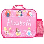 Disney Princesses Personalised Children’s Lunch Bag - Thermal Insulated Nursery Lunch Bag for Girls - School Lunch Bag for Girls - Pink