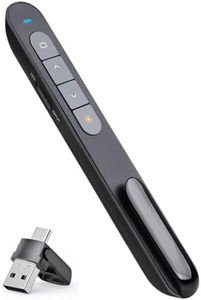 2-in-1 USB Type C Puntatore Presentatore Wireless Presenter Telecomando Presentazioni Powerpoint Senza Fili, 2.4GHz Telecomando Slide PC Pointer Penna Presentazioni per Computer Portatile Mac
