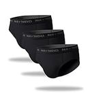 Pair of Thieves Super Fit Men’s Briefs, 3 Pack Underwear, AMZ Exclusive, Black, Medium