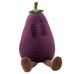 JOSON Creative Eggplant Plush Toys, 9-inch Mini Vegetable and Fruit Plush Dolls, Birthday Gifts for Boys and Girls, Home Decoration (Eggplant)