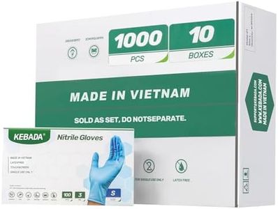 Kebada Nitrile Gloves D1, Nitrile Disposable Gloves for Cleaning, Food Prep, Industrial Grade, Non-Sterile, Food Safe, Powder & Latex Free, Touchscreen, Blue, 1000 CT, Large (Made in Vietnam)