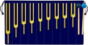 TENFLY Solfeggio Tuning Fork Set - 9 Tuning Forks Perfect for DNA Healing, Chakra, Sound Therapy, Keep Body, Mind and Spirit in Perfect Harmony- Golden