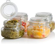 MARTVIA 500 ml Glass Jars with Airtight Lids Wide Mouth Storage Jars With Buckle Lid for Preserving Decorating Canning Jar Dry Food Storage Pasta Spice Beans Flour Set (SET OF 4)