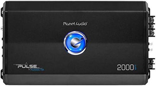 Planet Audio PL2000.1M Monoblock Car Amplifier - 2000 Watts, 2/4 Ohm Stable, Class A/B, Mosfet Power Supply, Great for Subwoofers