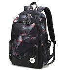 Boys Backpack for Elementary School Kids Bookbag School Bag for Teens Black, Black+red, Style A-with USB Port, Daypack Backpack