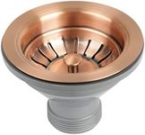 Akicon Copper Kitchen Sink Stopper Replacement for 3-1/2 Inch Standard Strainer Drain, Solid Brass with Post Styled Basket - Match with Akicon Faucet