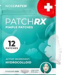 KEYCONCEPTS PatchRx Pimple Patches for Nose (12 Patches), Hydrocolloid Pimple Patches - Pimple Patch Hydrocolloid Patches and Pimple Stickers - Hydrocolloid Pimple Dots, Zit Patches - Large Pimple Patches