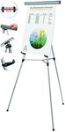 Bi-silque Visual Communication MasterVision 3-Leg Heavy-Duty Telescoping Display Easel with Easel Pad Retainer, Silver