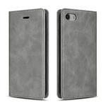 QLTYPRI Case for iPhone 6 Plus 6S Plus, Premium PU Leather Cover TPU Bumper with Card Holder Kickstand Hidden Magnetic Closure Shockproof Flip Wallet Case for iPhone 6 Plus 6S Plus - Grey