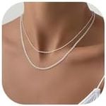 NECOCY Silver Rope Necklace for Women Dainty Layered Cable Chain Necklace Sets Stack Non Tarnish Twisted Trendy Simple Jewelry Gift