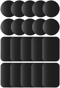BAIDATONG 20 Pack Mount Metal Plate with Adhesive for Magnetic Cradle-Less Mount 10 Rectangle and 10 Round (Compatible with Magnetic mounts) (Black)