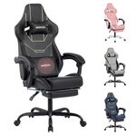 Gaming Chair, Ergonomic Gaming Chair, Computer Chair with Headrest and Lumbar, Racing Computer Chairs, Height Adjustable Rotating PC Chairs, Black
