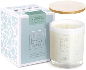 Byron Bay Candles Sweet Japanese Honeysuckle 100% Pure Soy Scented Candle 50+ Hour Burn Large Scented Candles 390g Made in Australia Eco-Friendly Aromatherapy Soy Candle, Birthday Gift Set Women Gift