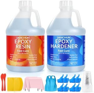 1 Gallon Premium Clear Epoxy Resin,High Gloss Casting and Coating Kit for River Table Tops, Art Resin,Jewelry Making, DIY,Tumblers, Molds, Art Painting with Epoxy Mixer, 20×8oz Measuring Cup and More