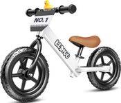 LEDIVO Toddler Balance Bike 2 Year Old, Age 18 Months to 5 Years Old, 12" Push Bicycle w/Customize Plate (3 Stickers & Toy), Kids Balancing Gift Bike for 3-4 yrs Boys Girls