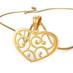 Joyalukkas 22k (916) Yellow Gold and Pendant for Girls