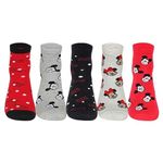 Supersox Men's Cotton Disney Mickey and Friends Character Ankle Length Socks Collection (Multicolour, Free Size) Pack of 5