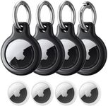 SPGUARD Air Tag Holder 4 Pack, Airtag Keychain Holder,Waterproof Shockproof & Dustproof Airtags Mental Key Chain Ring, Airtag Accessories for Item Finders Case for Pets,Kids,Luggages,Key