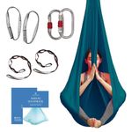 Aum Active Aerial Yoga Hammock - Durable Aerial Silk with Extension Straps, Carabiners, and Pose Guide - Aerial Silks for Home, Antigravity Yoga, Inversion Exercises, Yoga Starter Kit for All Levels