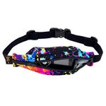 Kids SPIbelt No-Bounce Belt with Hole for Insulin Pump, Medical Devices or Headphones for Active Kids! (Rave with Black Zipper)