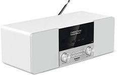 TechniSat DIGITRADIO 3 Stereo DAB Radio Compact System (DAB+, FM, CD Player, Bluetooth, USB, Headphone Jack, AUX Input, Radio Alarm Clock, OLED Display, 20 Watt RMS) White
